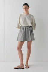 Hope Mini Skirt Charcoal Stripe