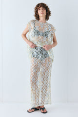 Devyn Sequin Midi Skirt Lace