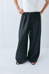 Raya Linen Pants Black