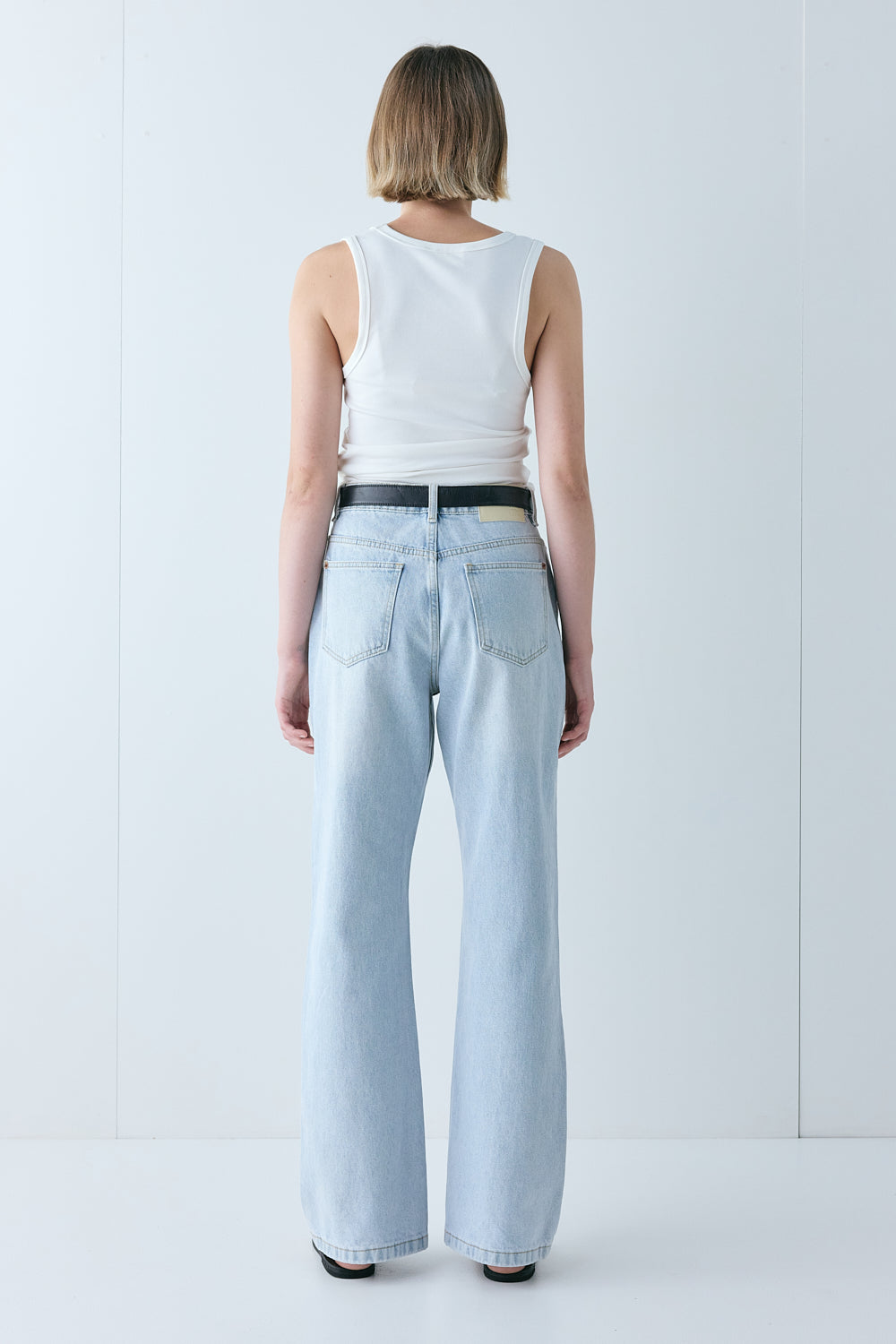 Franca High Rise Denim Jeans Washed Blue