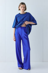 Remi Satin Pants Cobalt