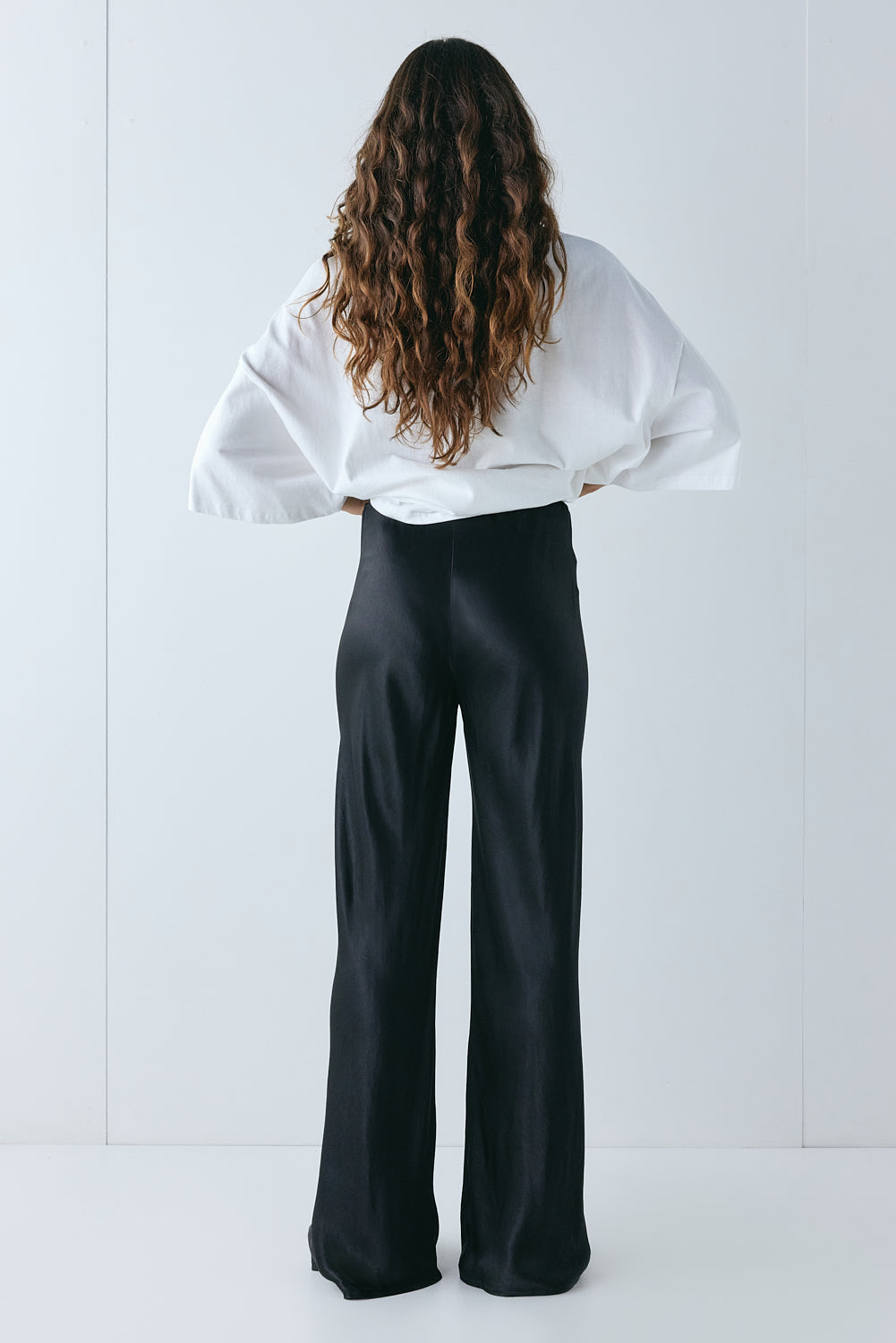 Rae Satin Pants Black