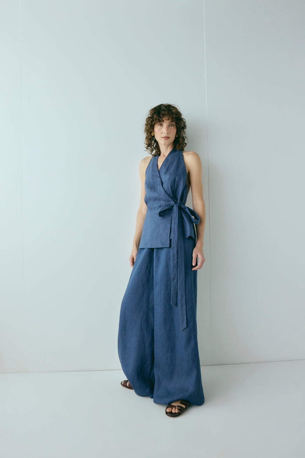 Raya Linen Pants Navy