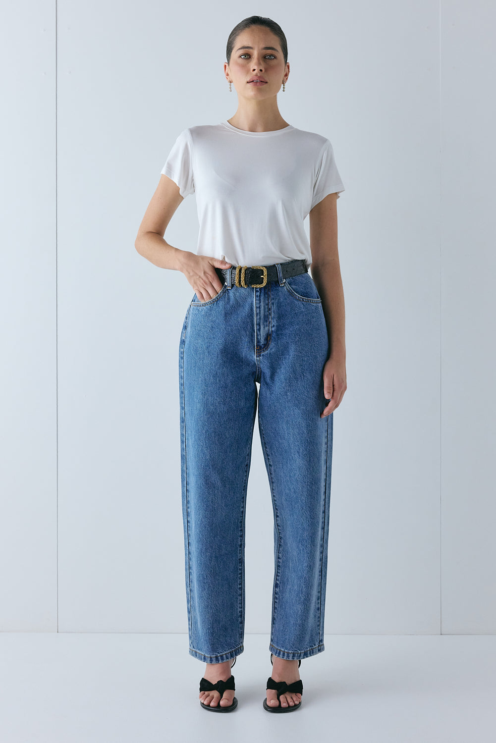 Lenah High Rise Denim Jeans Blue