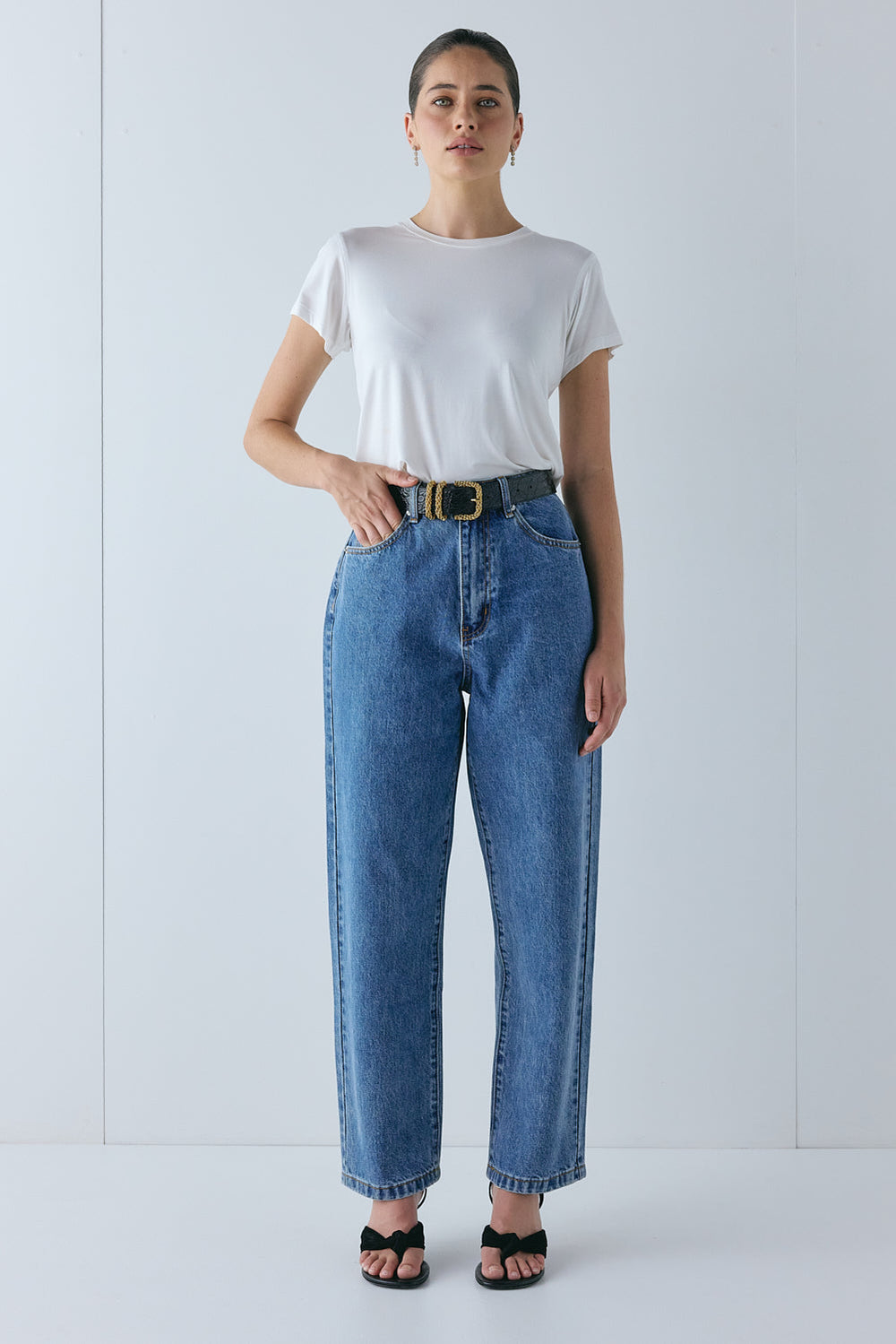 Lenah High Rise Denim Jeans Blue