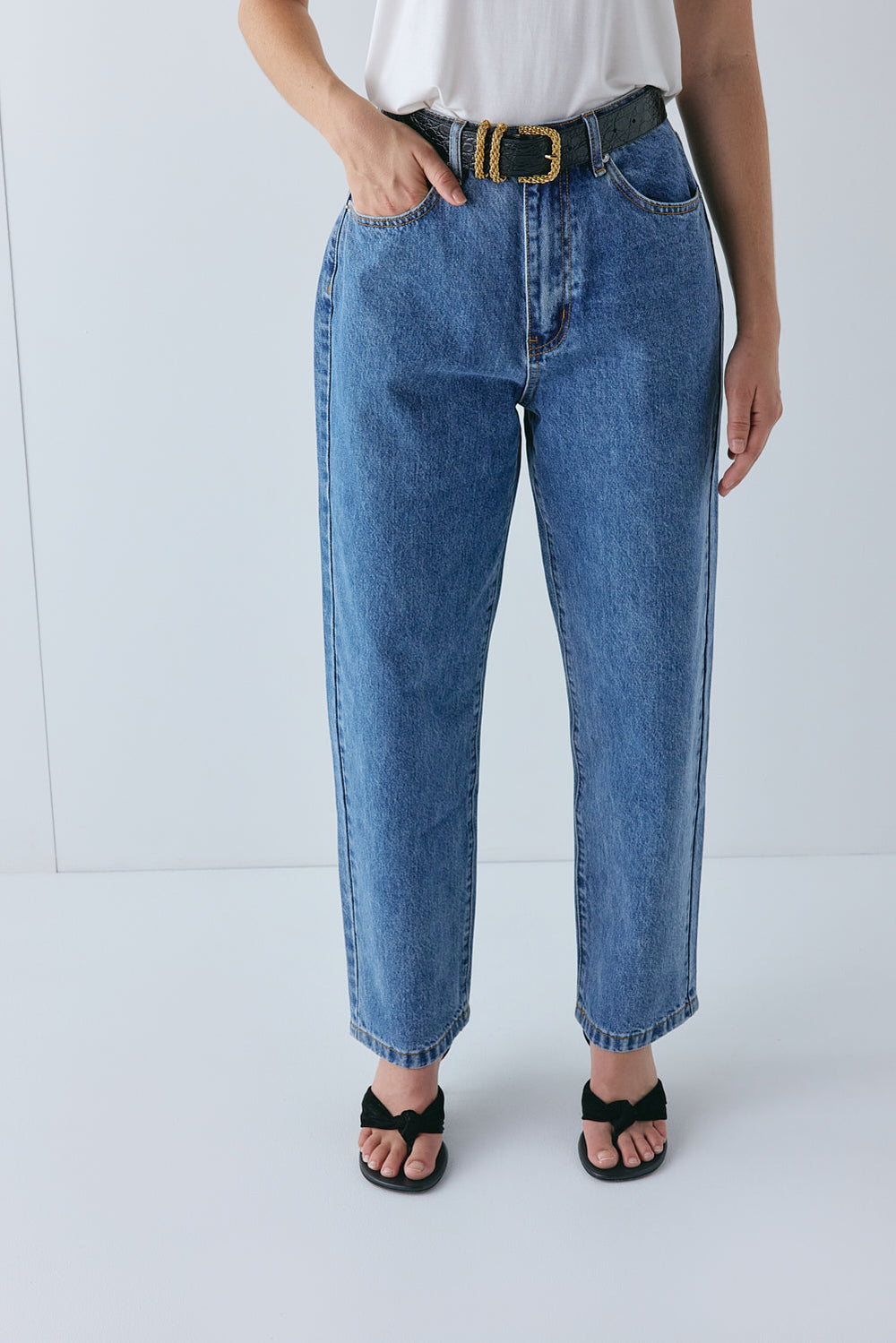 Lenah High Rise Denim Jeans Blue