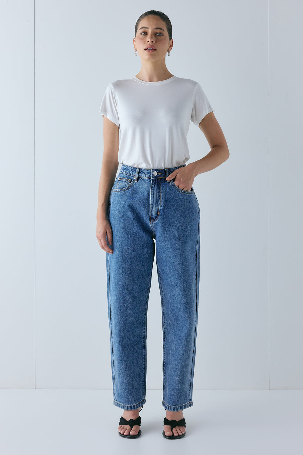 Lenah High Rise Denim Jeans Blue