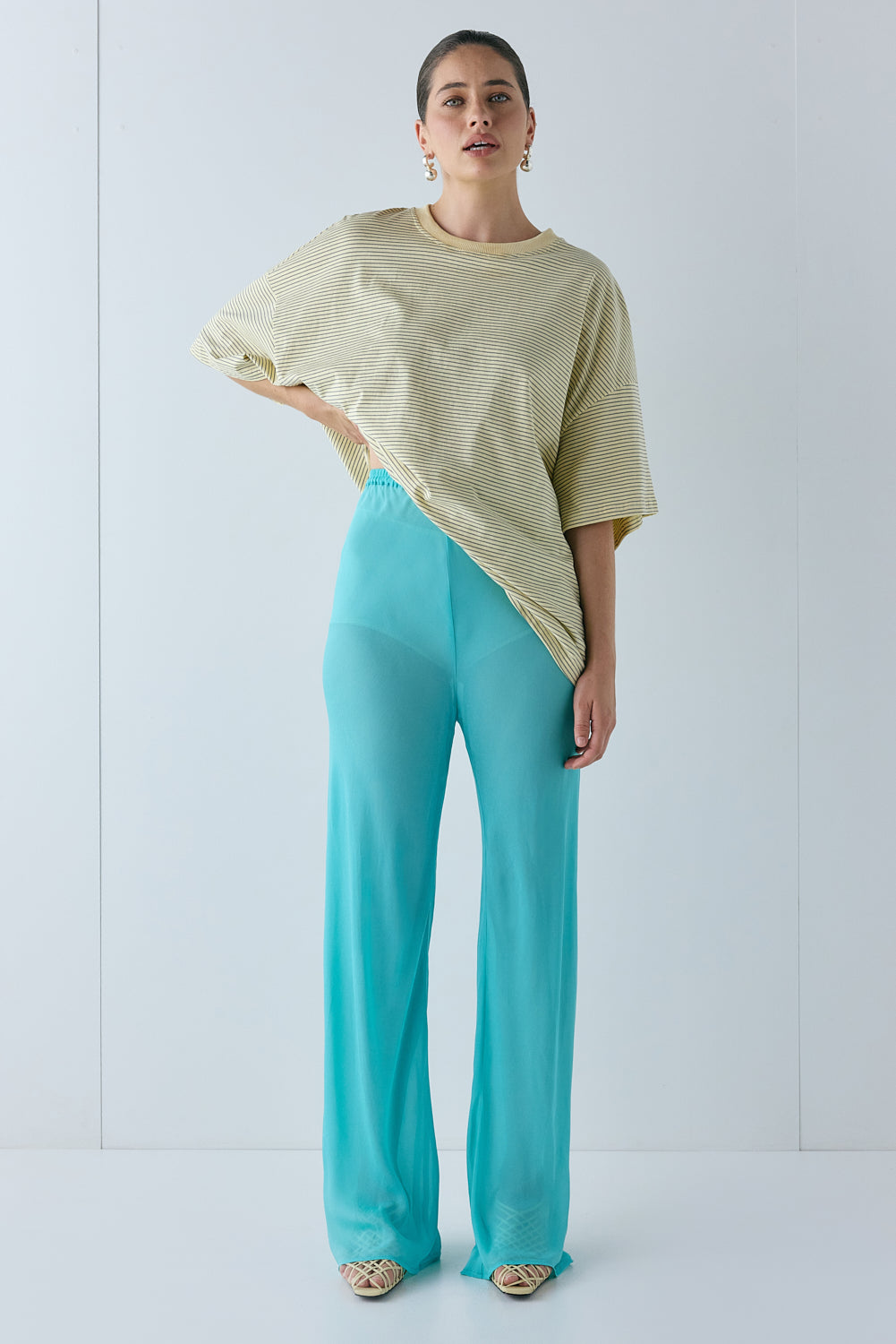 Remi Sheer Pants Aqua
