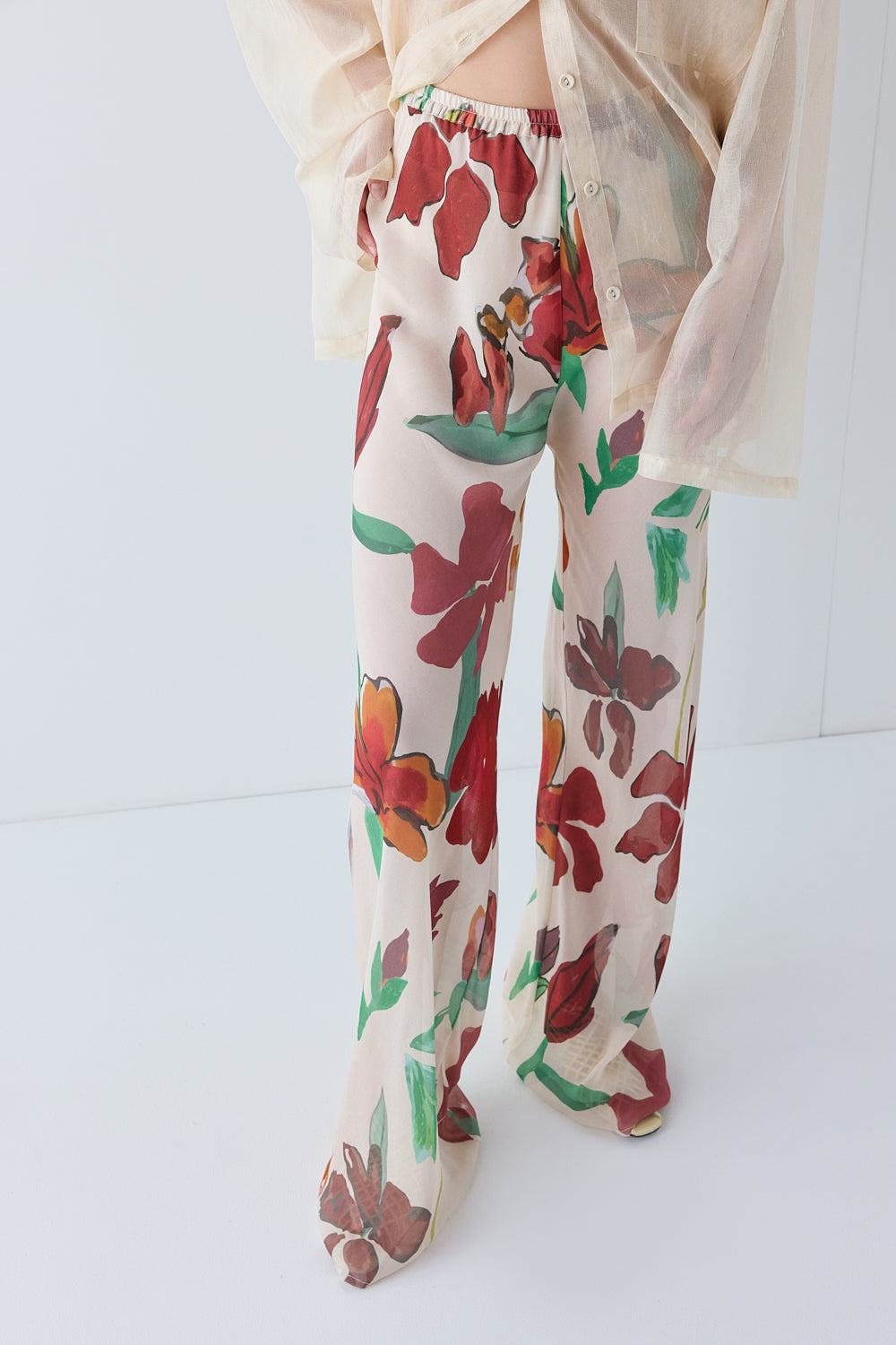 Remi Sheer Pants Poppy
