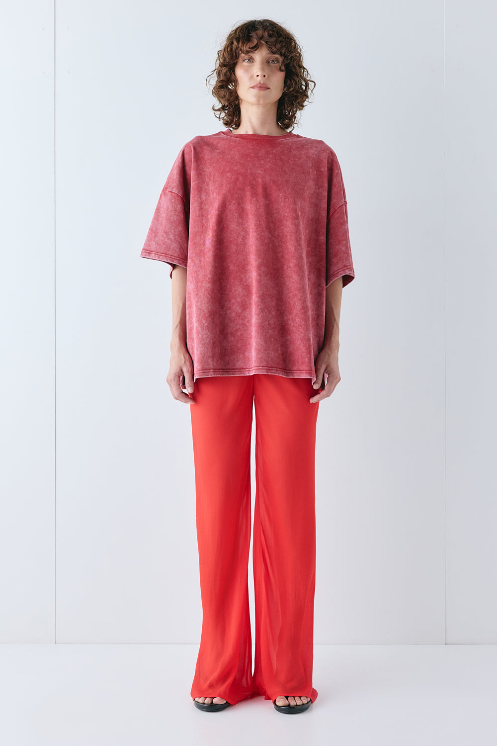 Remi Sheer Pants Red
