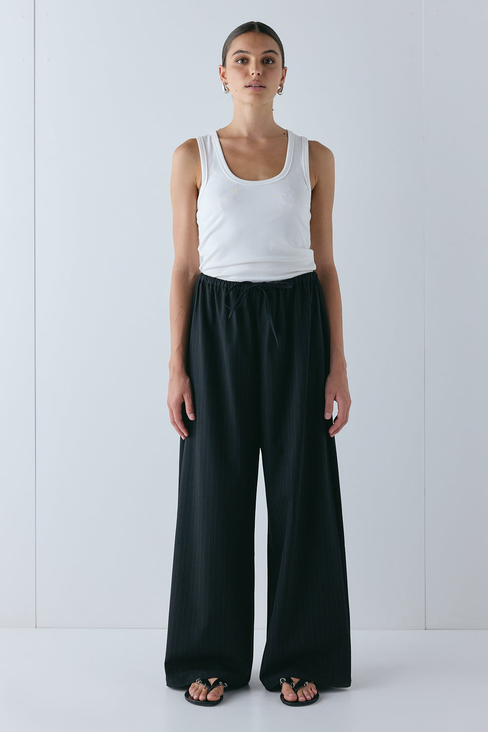 Raya Pants Black Pinstripe