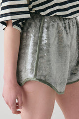 Wyatt Sequin Shorts Slate