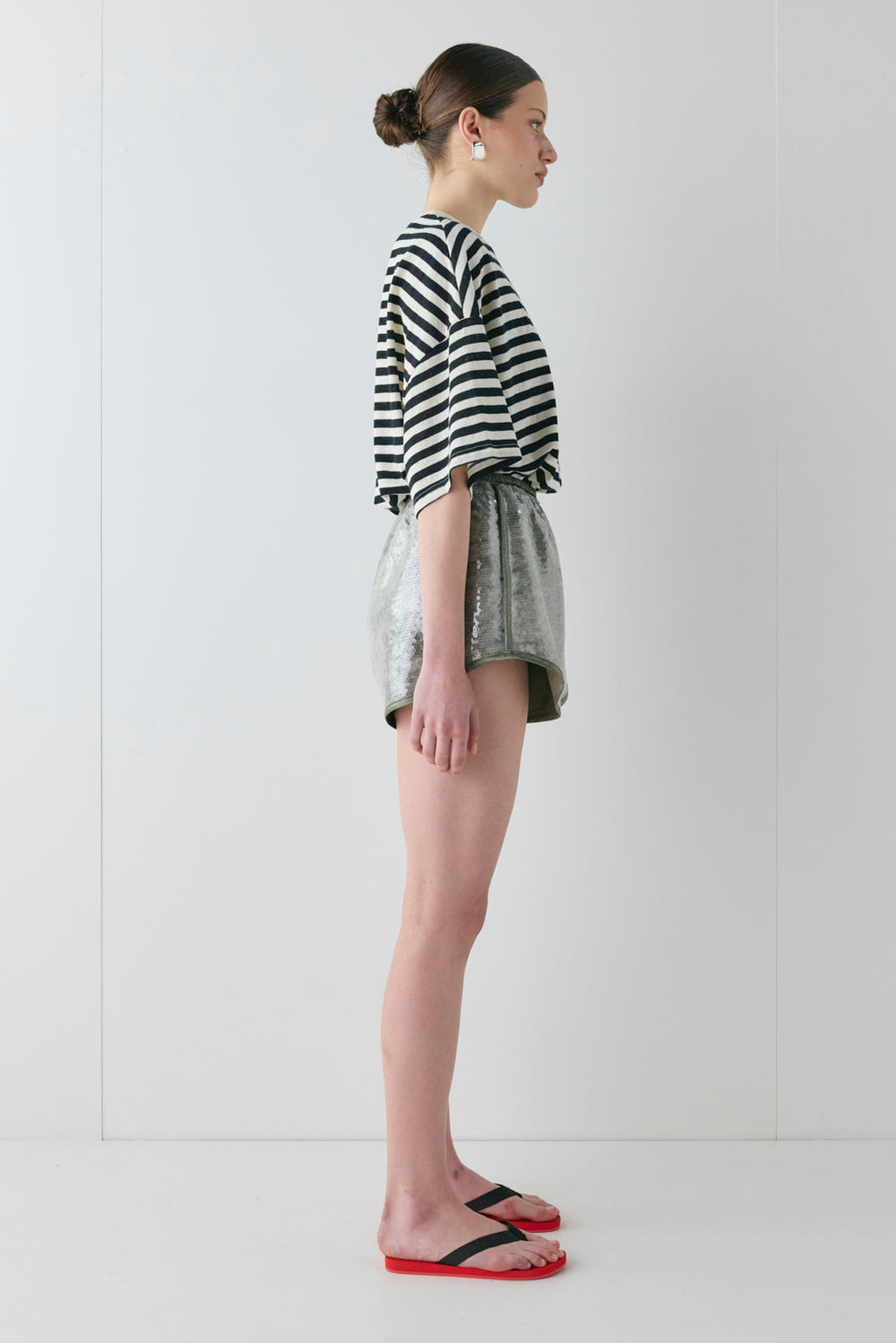 Wyatt Sequin Shorts Slate