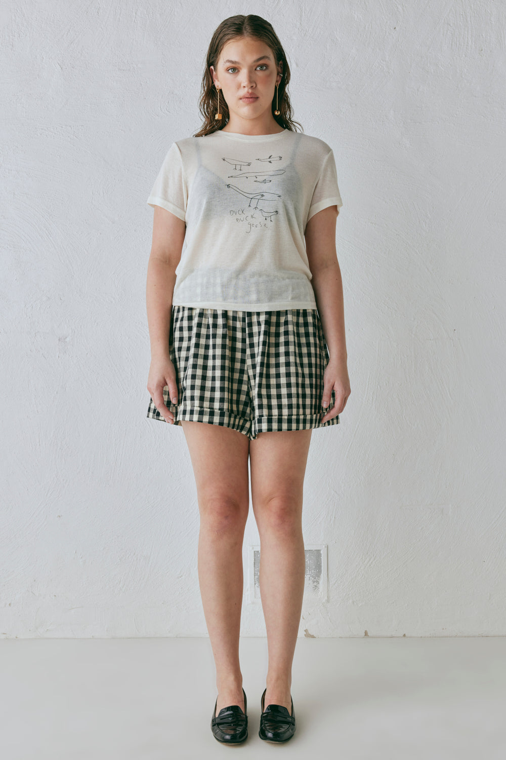 Freda Shorts Black Check