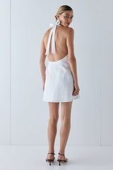Lo Linen Mini Dress White