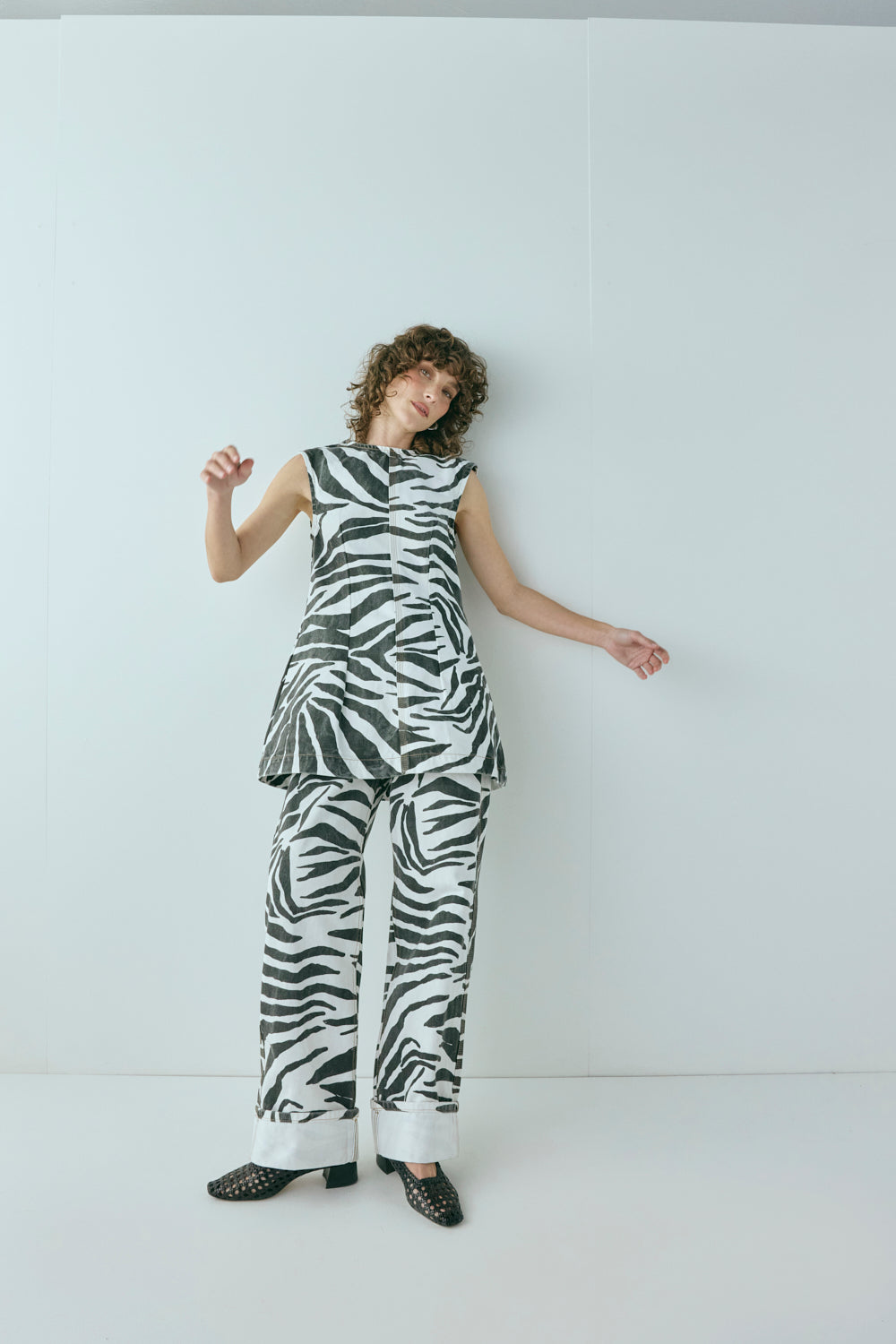 Lolita Denim Mini Dress Zebra