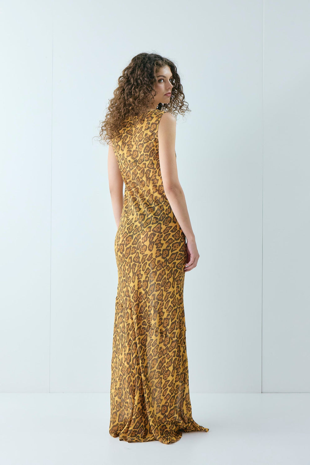 Cecelia Sheer Maxi Dress Leopard