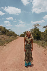 Francesca Sheer Maxi Dress Camo