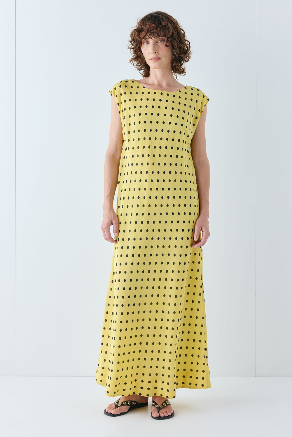 Martina Maxi Dress Yellow Polka Dot
