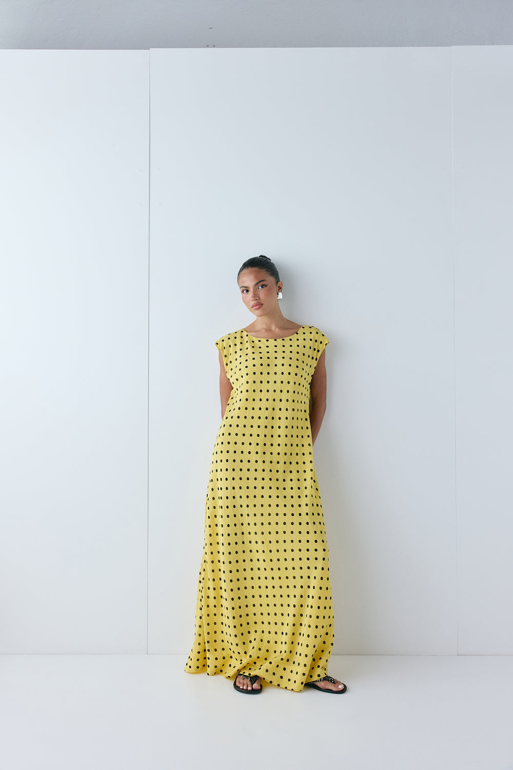 Martina Maxi Dress Yellow Polka Dot