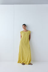 Martina Maxi Dress Yellow Polka Dot