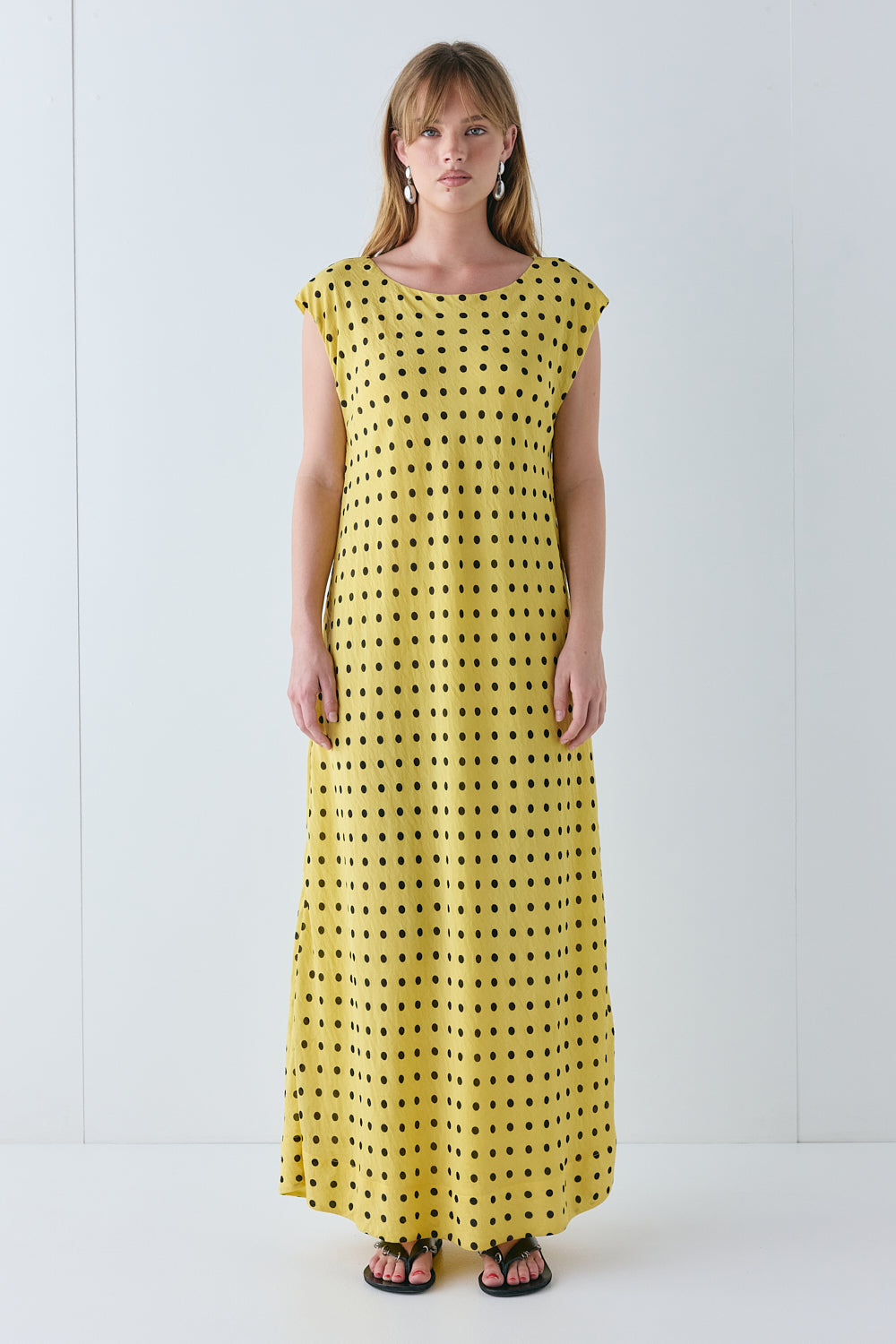 Martina Maxi Dress Yellow Polka Dot