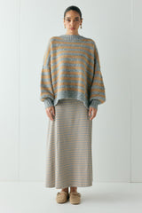 Sam Knit Jumper Apricot Stripe