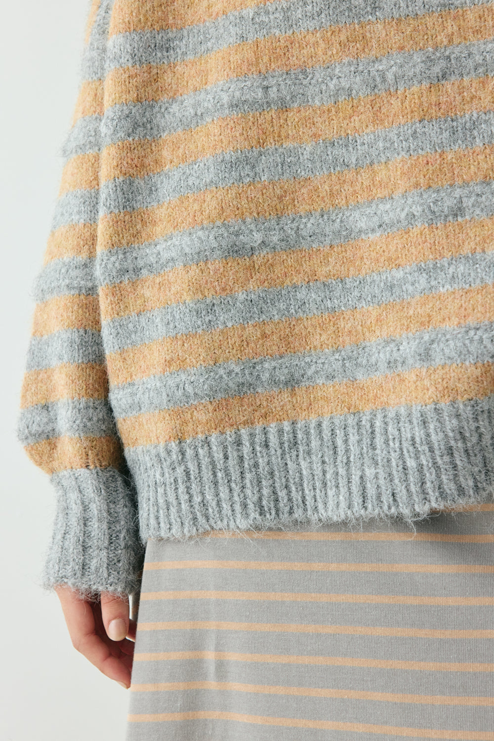 Sam Knit Jumper Apricot Stripe