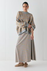 Sam Knit Jumper Apricot Stripe