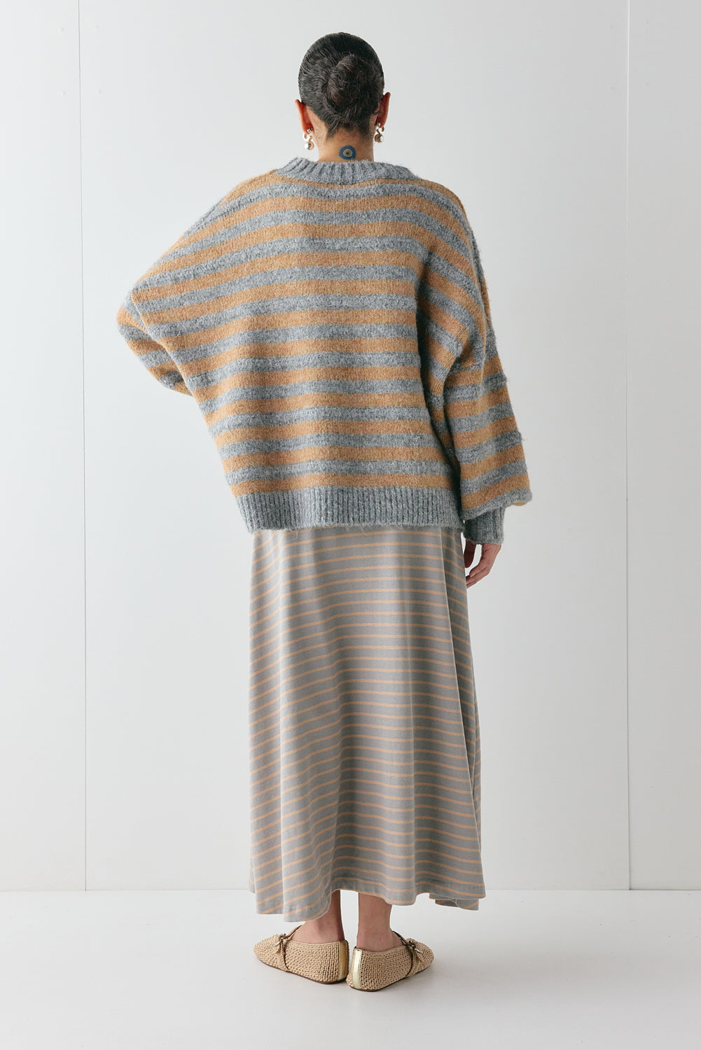 Sam Knit Jumper Apricot Stripe