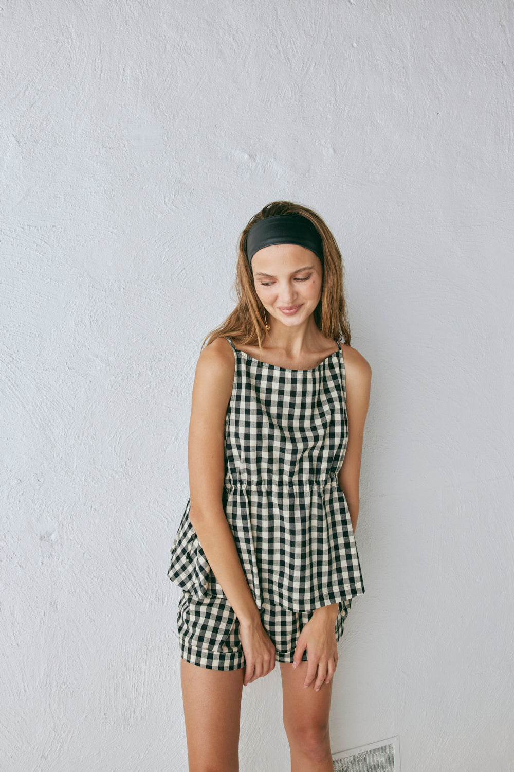 Indi Top Black Check