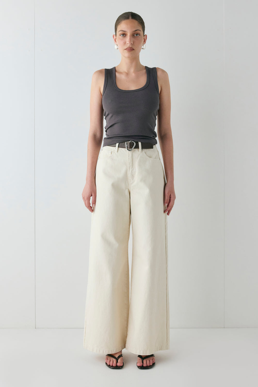 Aston High Rise Denim Jeans Cream