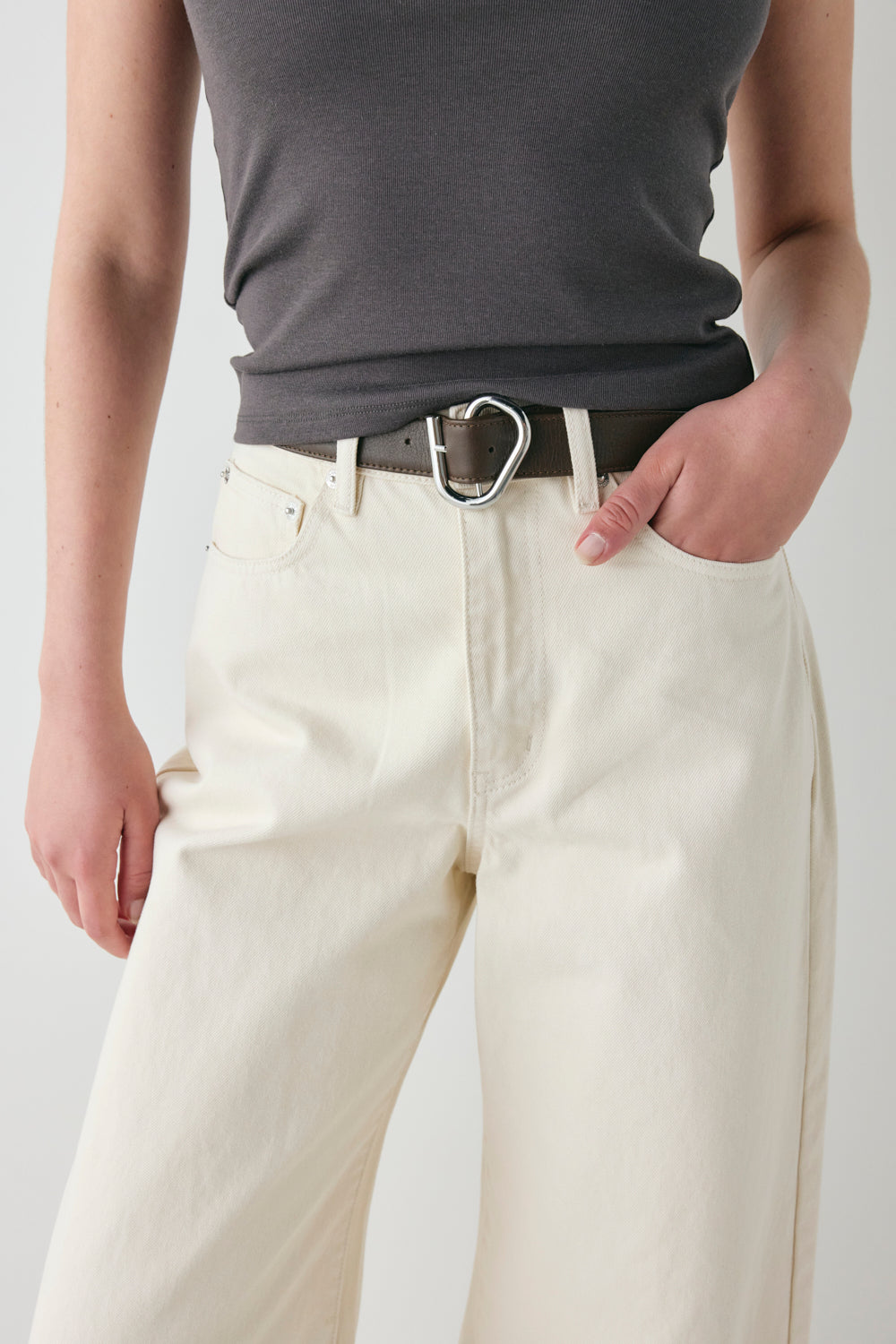 Aston High Rise Denim Jeans Cream