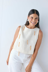 Siena Linen Top Cream