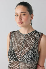 Blanco Sheer Maxi Dress Croc