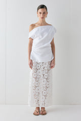 Eilish Linen Top White