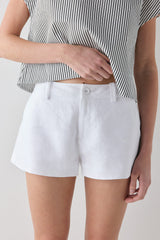 Levy Linen Shorts White