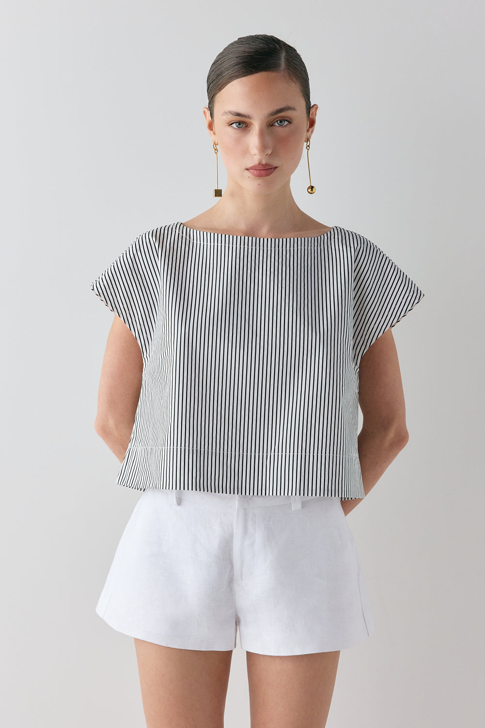 Levy Linen Shorts White