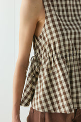 Indi Top Brown Check